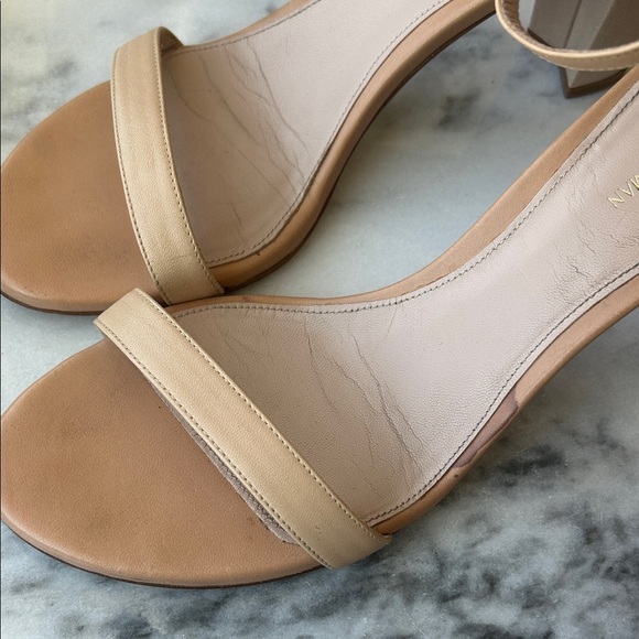 Stuart Weitzman Nude High Heel Block Sandals | 11 - Picture 7 of 7